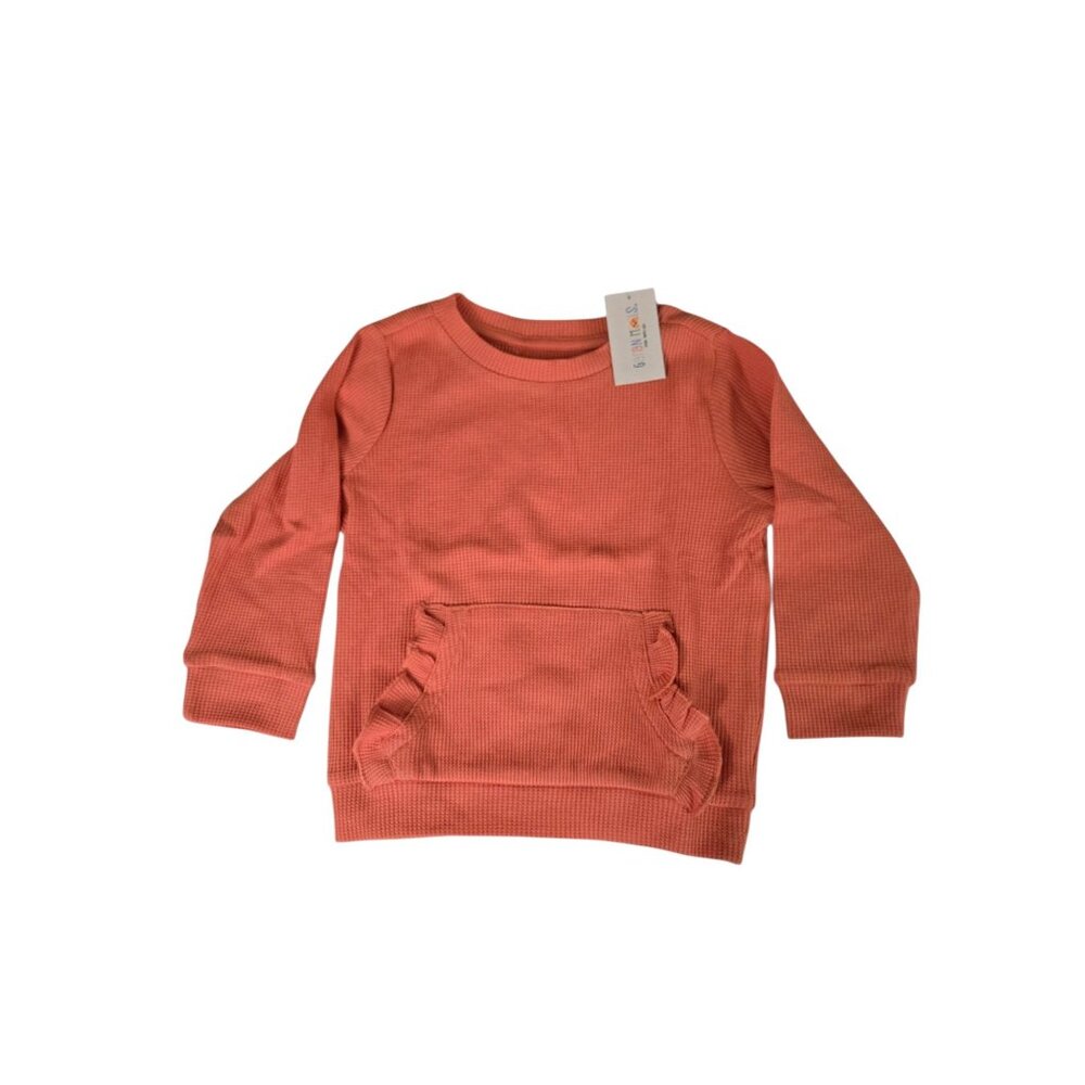 Garanimals Toddler Girl Long Sleeve Burnt Orange Thermal Top, Size 18 Months